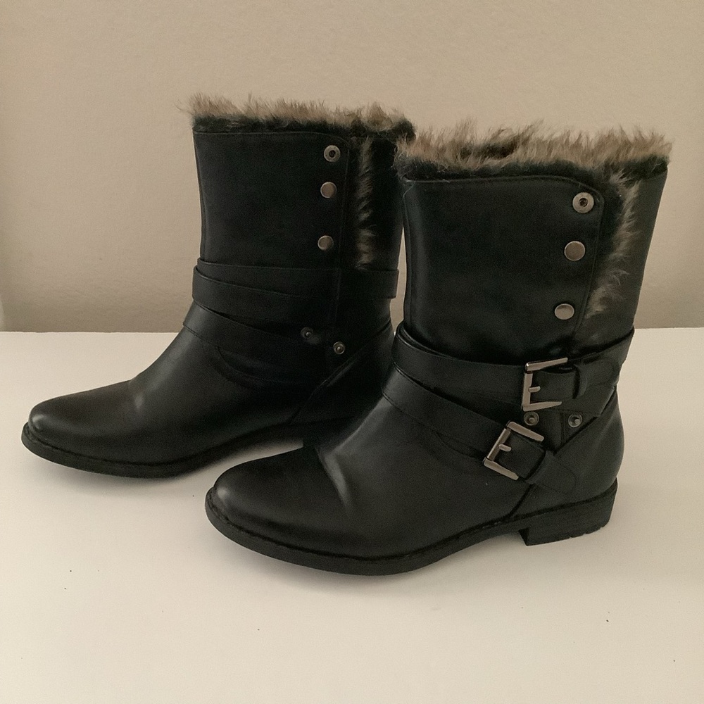 Thor Black leather Women's  warm Boots .